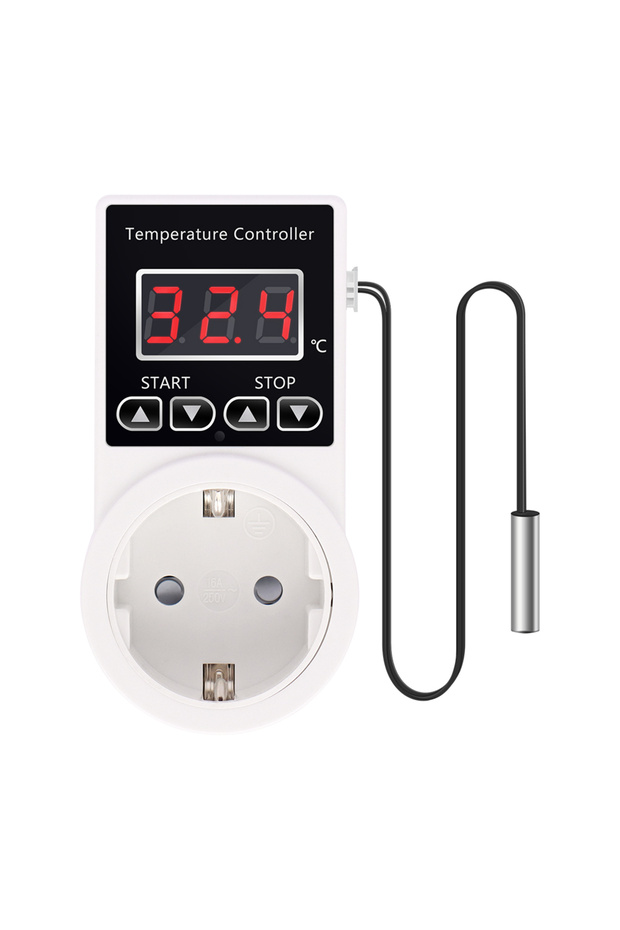 EU plug LCD Display Temperature Controller EU Plug Thermostat Socket AC 220V Precision Temp Control