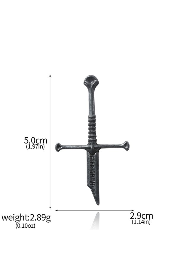 X00489 Movie Aragorn Broken Sword Metal Badge Lord of the Narsil Broken Sword Pins Brooch for Men Pa
