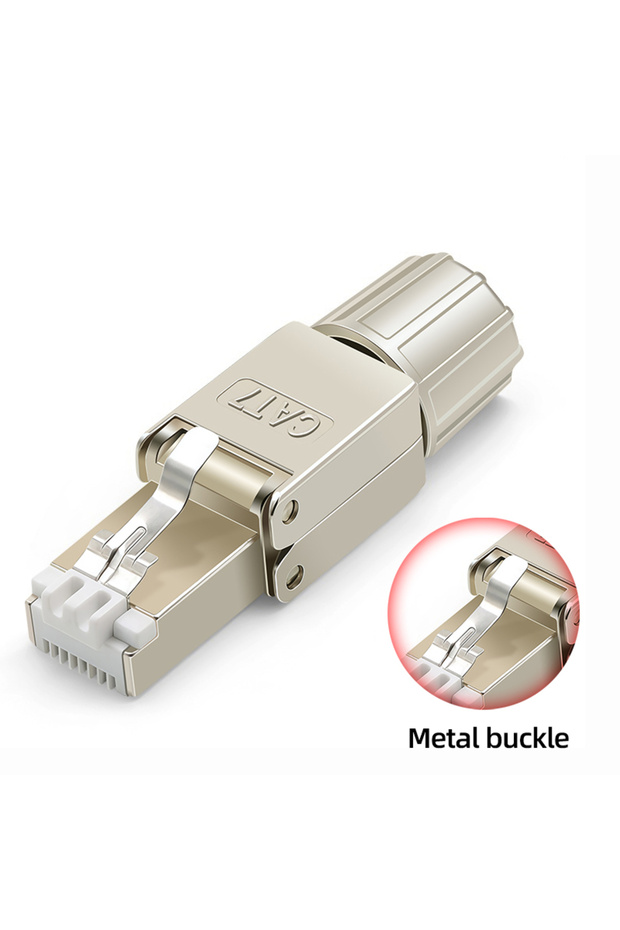 5 Pcs Cat7 High version Tool Free Metal RJ45 Connector Toolless Reusable 23AWG to 26AWG Cable Intern