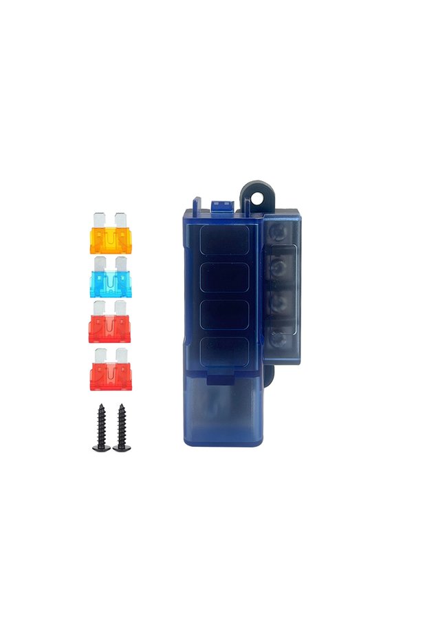 4 way 4/6/8 Ways Circuit Fuse Block #5045 ST Blade Fuse Box with Cover for Car Boat Marine