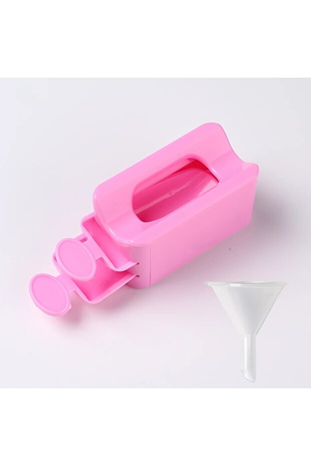 G-047-Pink Double Layer Nail Glitter Powder Recycle Box Nail Tool Dust Collector Sequin Rhinestone C