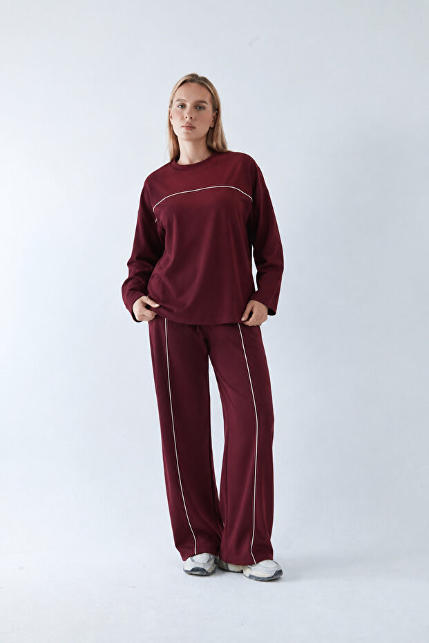 Women's Large Size Osho Style Modal Fabric Long Sleeve Ribbed Comfortable Casual Set M-6Xl