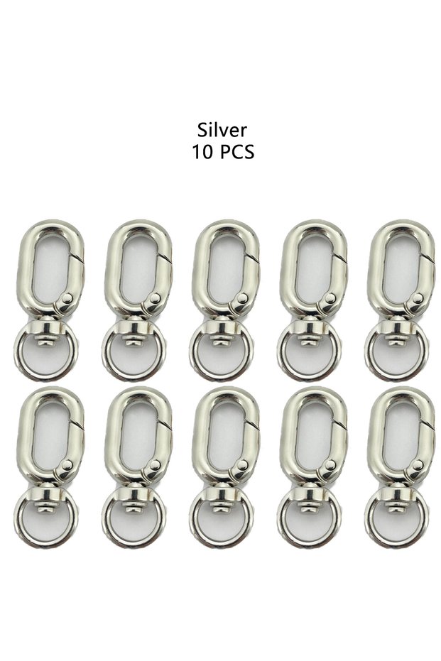 YSK TYDW-Silve 10 PC 3/5/10pc Zinc alloy with ear spring ring metal open ring -shaped keychain - Ac
