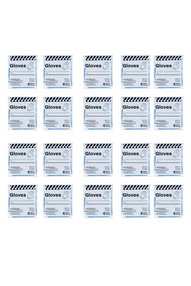 20 Pairs Blue Rhino Rescue Gloves-Powder Free, Latex Free & Rubber Free - Single Use Non-Sterile Pro