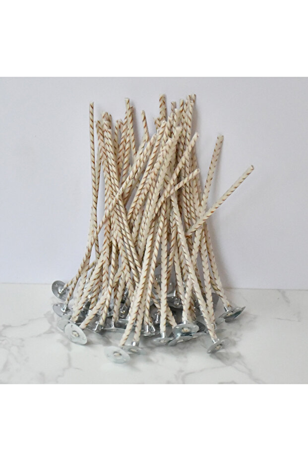 50pcs 50pcs/Bag Brown Pure Cotton Soybeans Core Candles Smokeless Wicks 10cm Candle Making Supplies