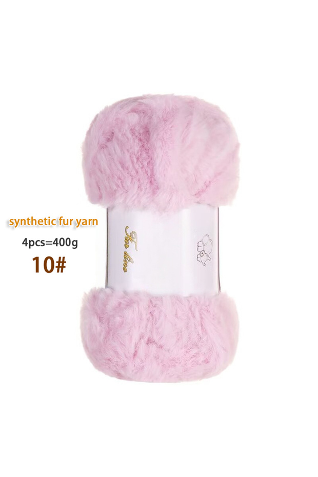 10 Peach Powders 400g Faux Fur Yarn, Artificial Fur Yarn, Widened and Thickened Knitting Yarn, Handm