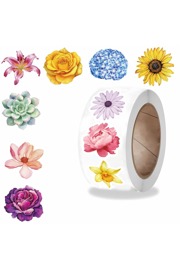 500PCS 500PCS Flower Roll Stickers Nostalgia Skateboard Collage Fashion Phone Coffee Scrapbook For F