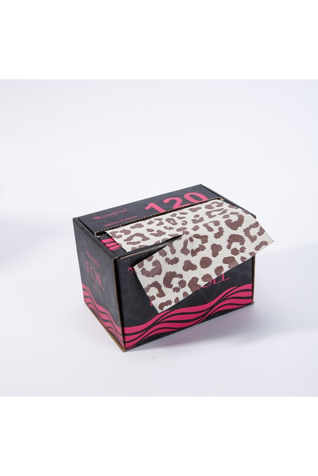 leopard print-B Professional Hair Coloring Grade Embossed Hair Foil with Anti-Slip Texture Foldable