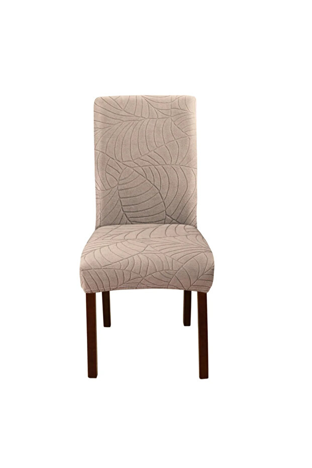 A8 Chair Cover 1/4/6Pcs Leaf Jacquard Chair Covers Stretch universal Chairs Cover Solid Color Seat C