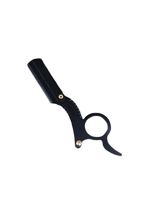 C619-black Stainless Steel Classic Shaving Razor for Thumb Double Edge Haircutting Bald Head Eyebrow