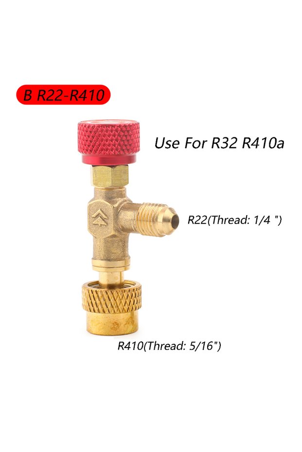 B R410a R22 Refrigeration Tool Air Conditioning Safety Valve Adapter 1/4" 5/16" Inch Male/Famale Thr