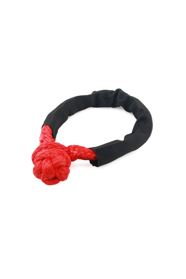 Red Rope 55000lbs Winch Rope Synthetic Soft Shackle+Recovery Ring Set Rugged Shackles With Protectiv