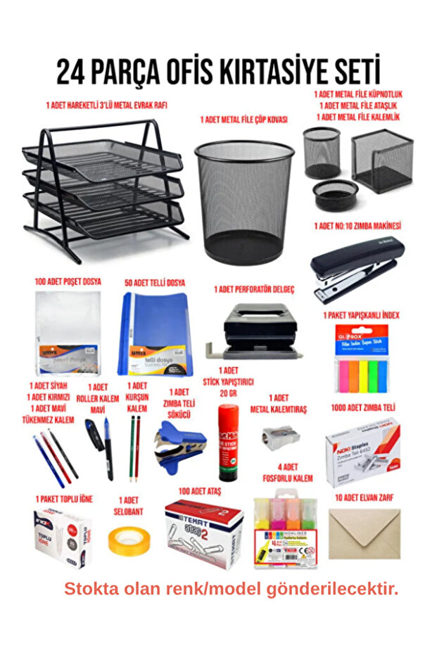 24 Pieces Office Set Office Stationery Set Office Desktop Set