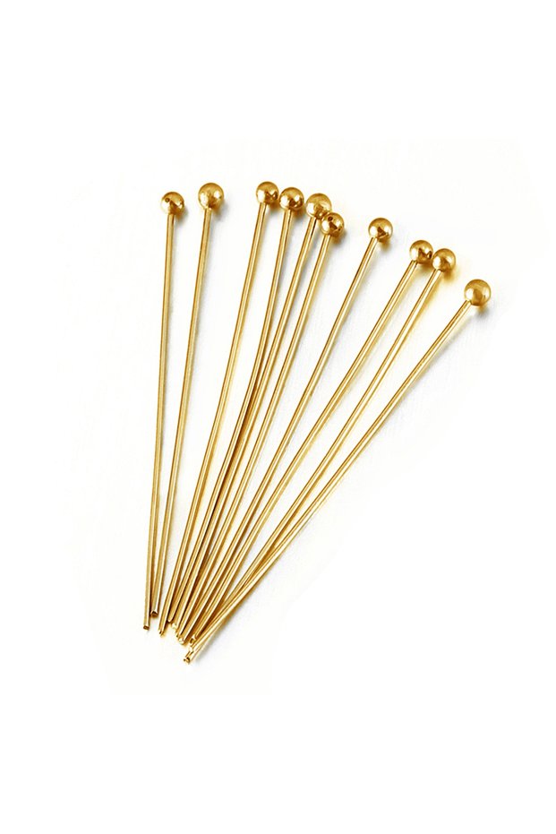 40mm Ball-Gold Color 50pcs Stainless Steel Ball Pins for Jewelry Making Supplies