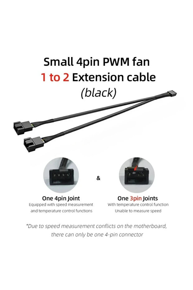 1 to 2 PWM Temperature Controlled Cooling Fan Expansion Cable 1 To 4 Way Computer Cable 4Pin PWM Fan