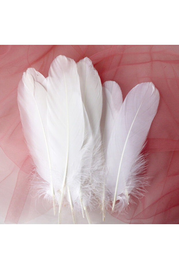 EM-White-50Pcs 50pcs Natural Goose Feathers Plumes 15-20cm White Feather Plume for Home Decoration C