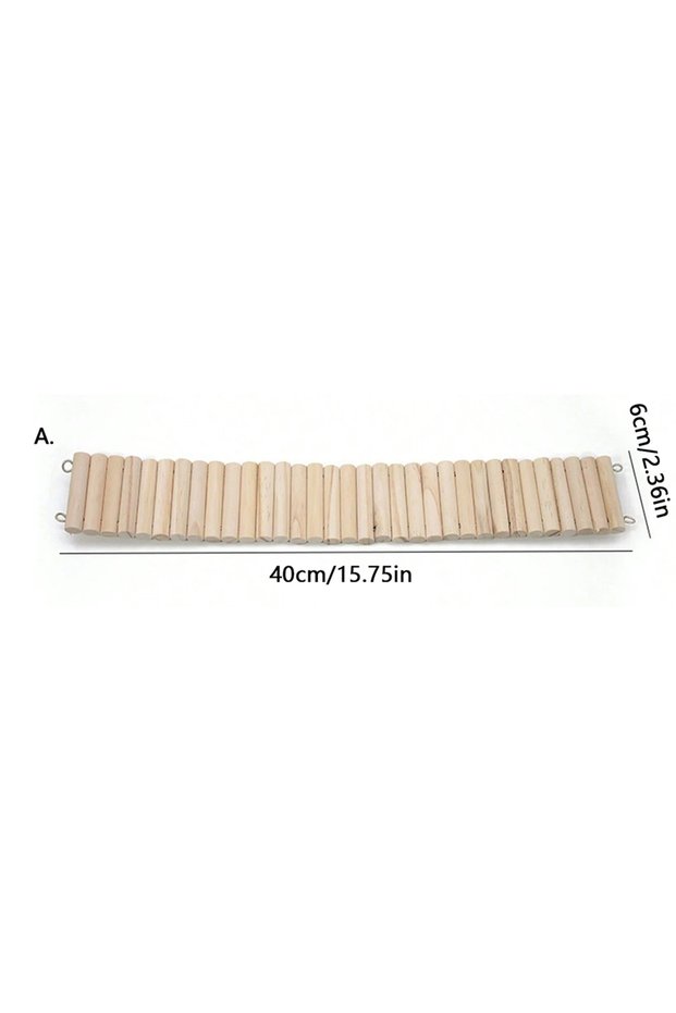 6x40CM Hamster Habitat Accessories Multiple Size Wooden Bridge Cage Hamster Bendable Fence for Small