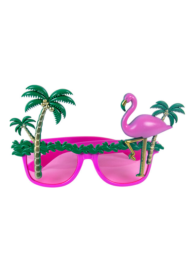 style-J Funny Hawaiian Theme Party Glasses Flamingo Coconut Tree Pattern Photo Props for Summer Beac