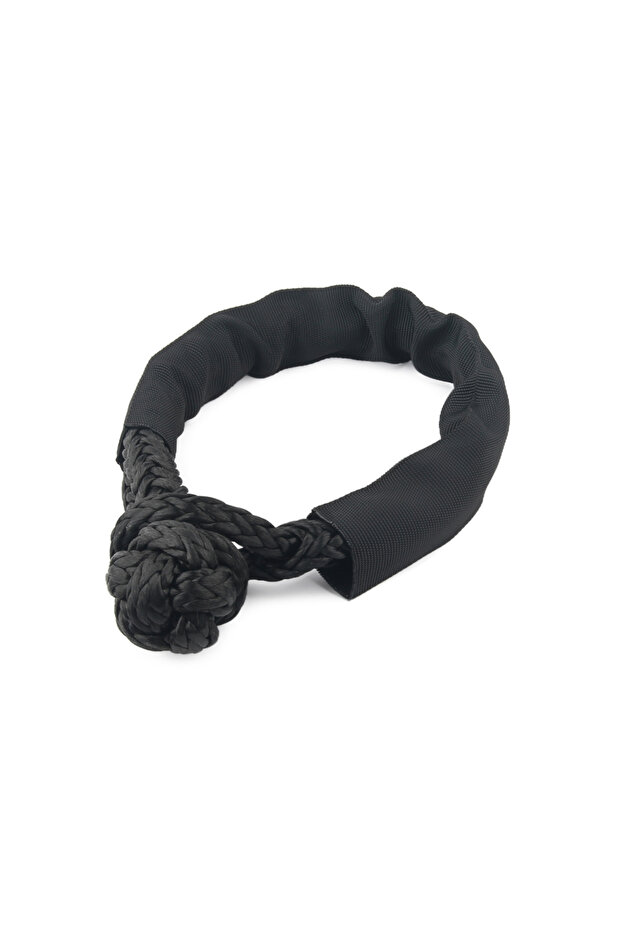 Black Rope 55000lbs Winch Rope Synthetic Soft Shackle+Recovery Ring Set Rugged Shackles With Protect