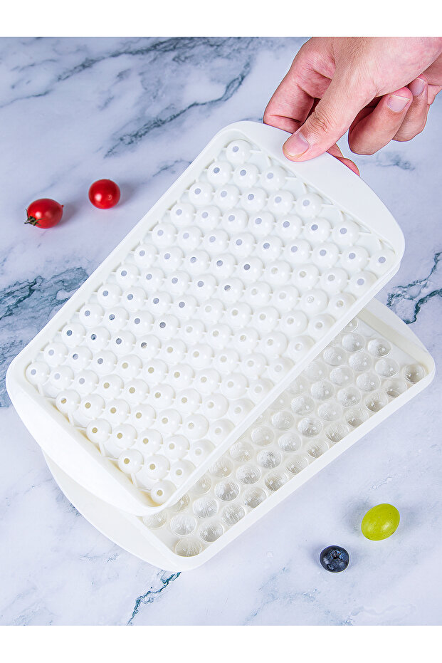 White Mini Ice Cube Tray 104 Holes Round Ice Ball Mold Tiny Crushed for Chilling Bar Cocktail Whiske
