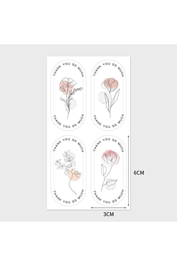 C-100pcs 100pcs/25sheets Cute Rectangular Sticker Gift Box Decor Open Me Stickers Thank Stickers for