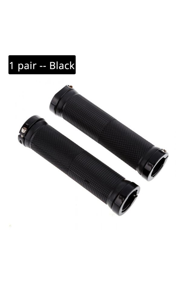 Black Lock on Bicycle Grips Rubber Soft Mountain Bike Grips Dustproof Waterproof Bike Handle