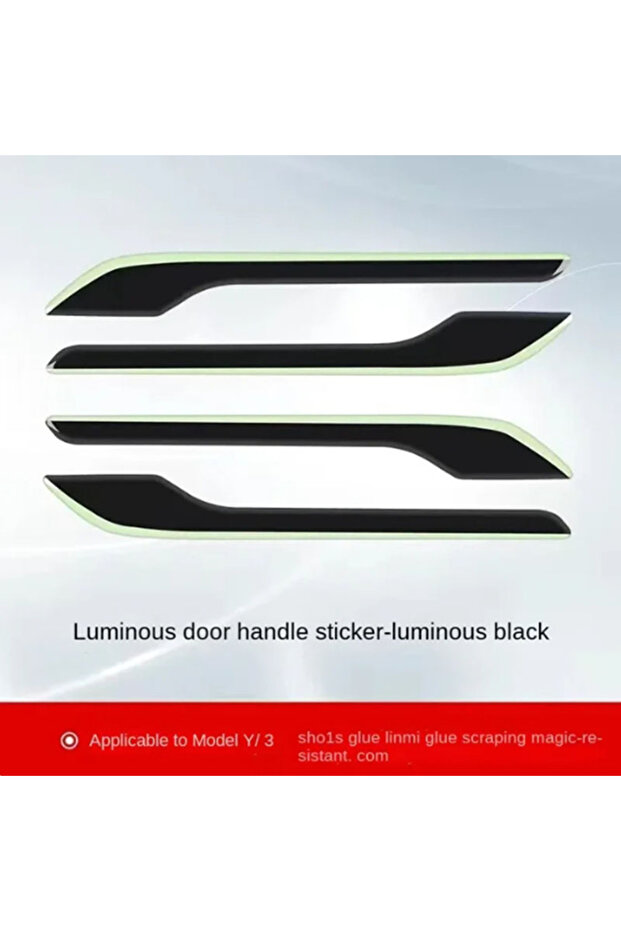 Night glow black Car Door Handle Stickers Anti-Scratch Luminous for Tesla Model 3/Y Scratch-Resistan