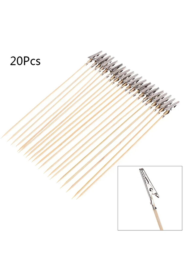 20Pcs Wood And Metal Painting Stand Alligator Clip Stick Modeling Tool for Airbrush Model Part