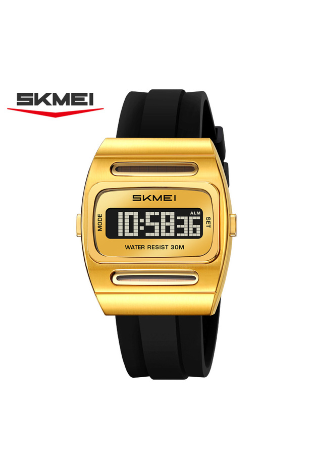 Skmei Gold SKMEI 2563 Brand Men Electronic Watch New Fashion Alarm Clock Calendar Solar Energy Lumin