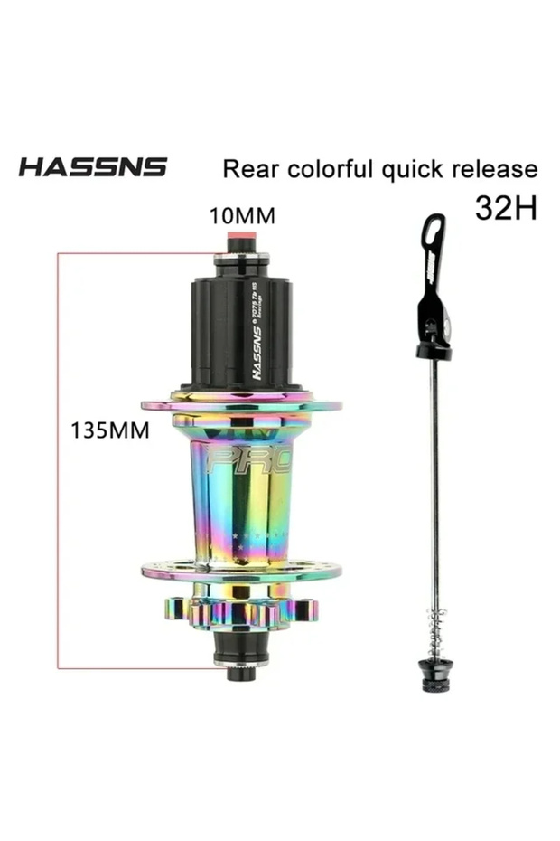 32H Colorful Rear HASSNS PRO7 MTB Hub 24 32 36 Holes Bearing Mountain Bike Quick Release Hub 36h 32h