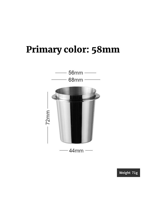 Primary Color 58mm 58/53/51mm Coffee Dosing Cup Sniffing Mug for Espresso Machine Wear Resistant Sta
