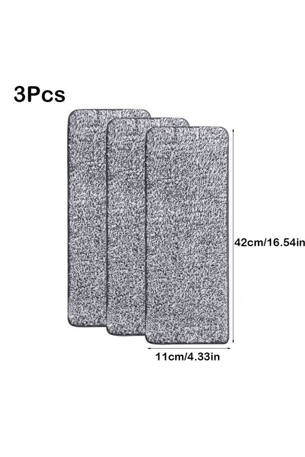 42cm-3PCS 3PCS Removable Washable Flat Mop Replacement Cloth Reusable Household Absorbent Lazy Mop C
