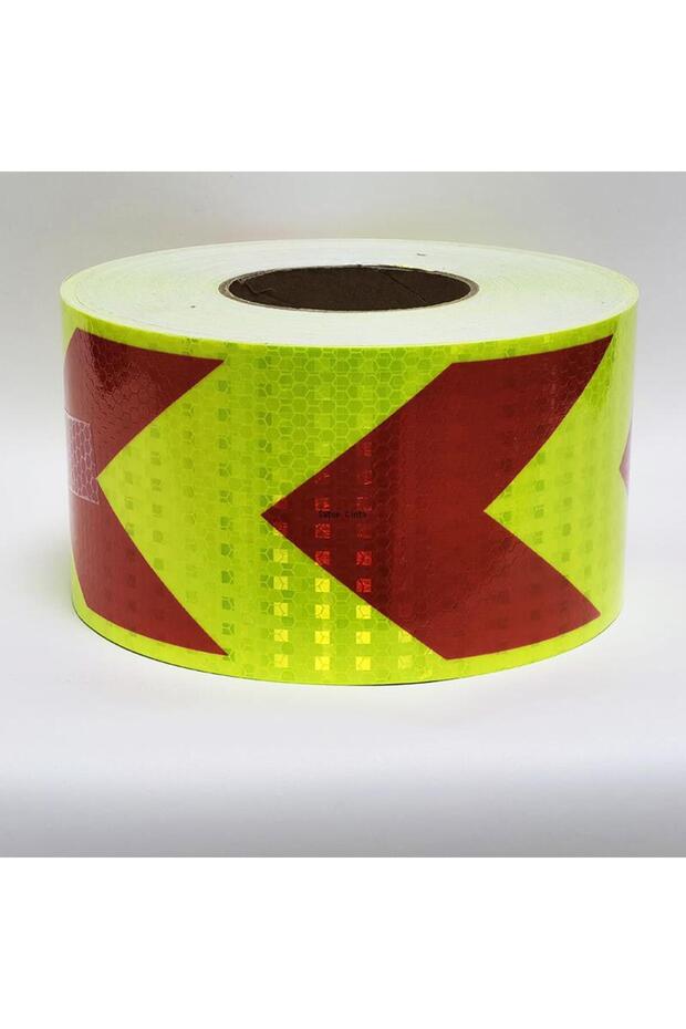 Fluorescent-Red A High Intensity Reflective Stickers Waterproof Strip Fluorescent Yellow-Red 10cm*5m