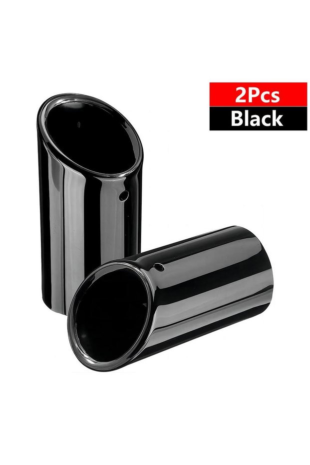 2pcs Black Stainless Steel Car Exhaust Pipe Muffler Tip Tailpipe Exhaust Muffler For Audi A4 B8 Q5 A