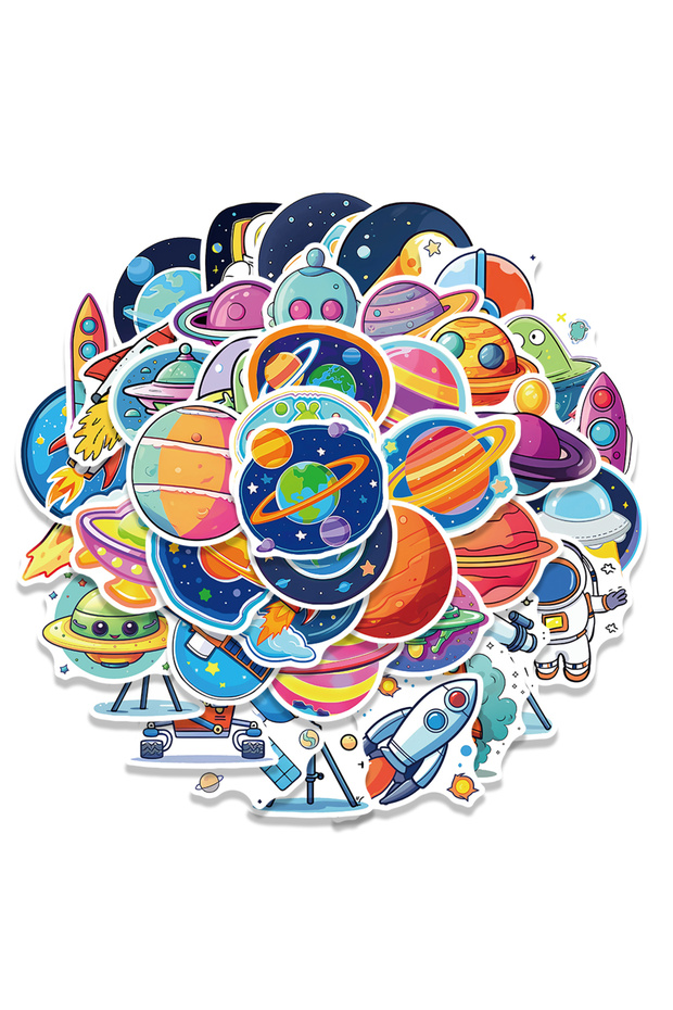 50PCS 50/100/200PCS Cartoon Hand drawn Space Stickers Exquisite Accounting Materials Phone Cases Lap
