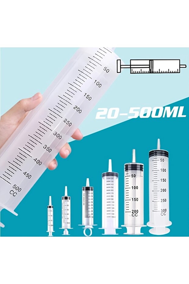1pc-60ml 20-500ml Syringe Feeding Tools For Pets Large Capacity Plastic Syringe With Tubing For Meas