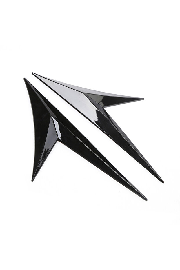 Black V Shape Universal Fits Car Side Fender Vent Sticker Car Body Decoration Auto Bonnet Air Intake