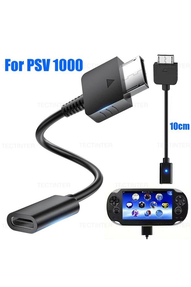 black USB C Cable for PS Vita 1000 Console Charging Adapter Type C LED Power Convert Wire Cord for P
