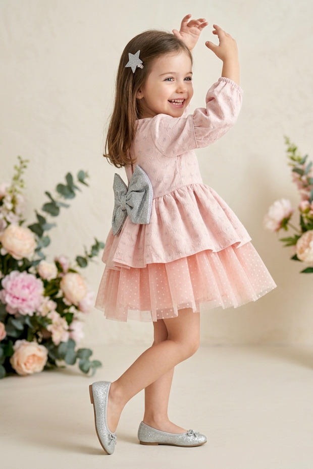Baby Girl Dress Girls' Dress Birthday Party Wedding Dress Tulle Long Sleeve Lined Baby Clothing