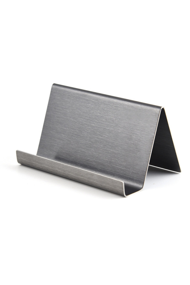 Brushed Black Metal Business Card Name Tag Display Rack Display Stand Desktop Table Organizer Cellph