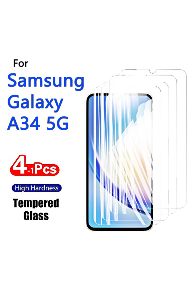 Galaxy A34 4pcs HD 1-4PCS Screen Protector For Galaxy A34 5G Samsung Tempered Glass Crystal 9H High