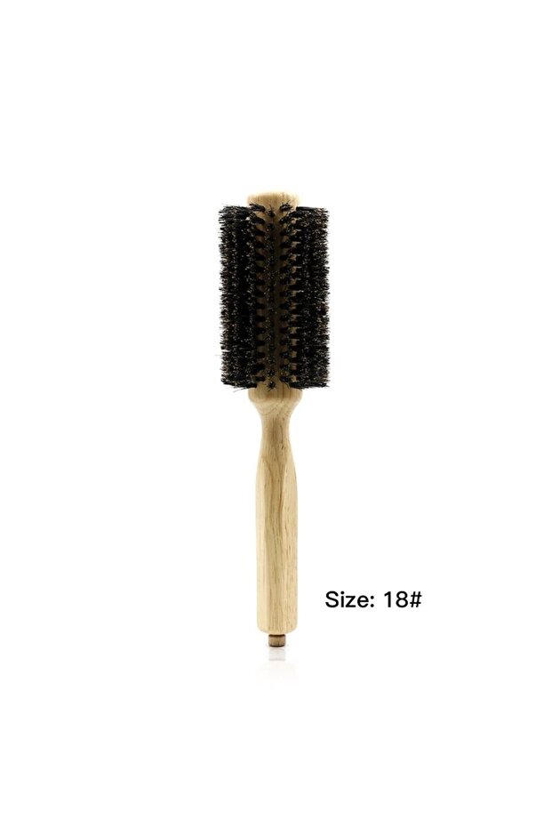 No. 18 Professional 6 Sizes Barber Salon Wood Handle Boar Bristles Round Brush Removable Tail Hairdr