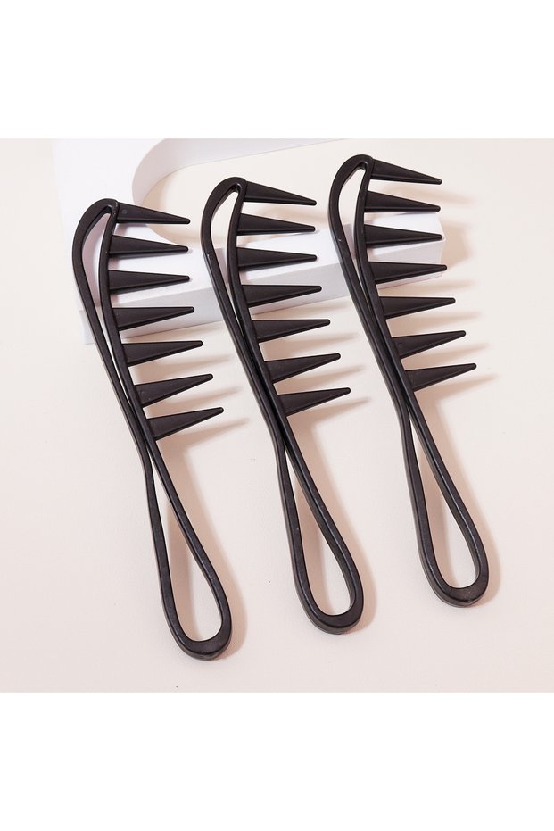 Black-3pcs DaMCS Large Hair Comb with Wide Teeth, Shun Hair Removal Comb, Suitable for Dry and Wet H