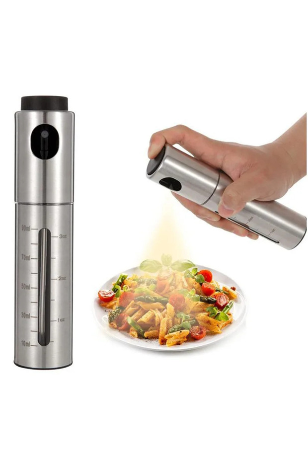 PYP-01 Silver BBQ Baking Olive Oil Spray Bottle 304 Stainless Steel Oil Spray Bottle Vinegar Spray B