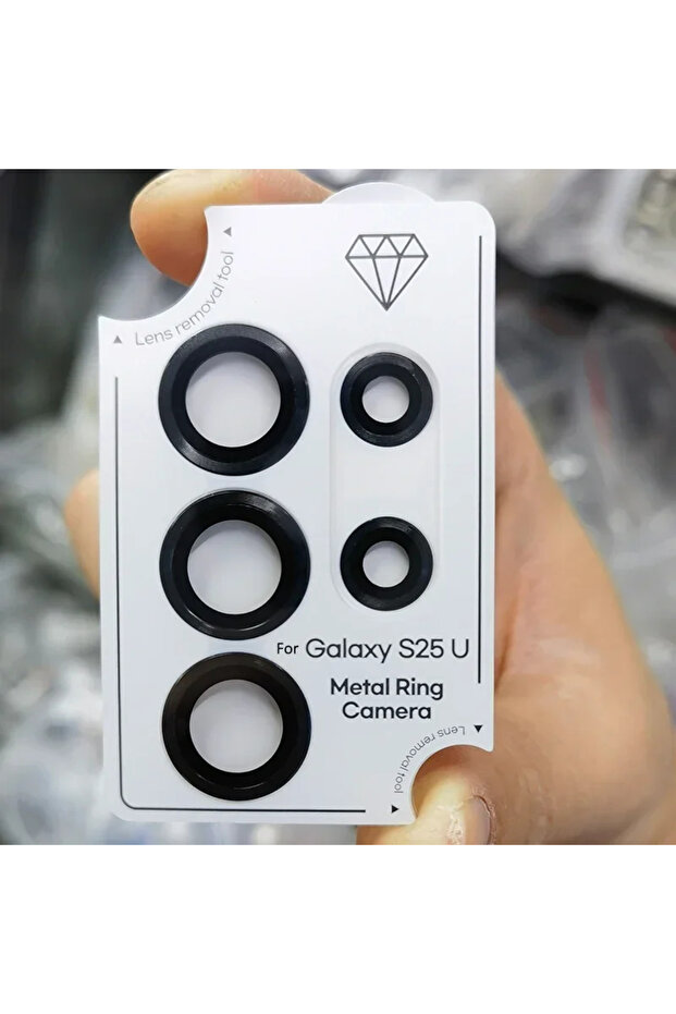 Other For Galaxy S25 Ultra black Camera Lens Metal Ring Tempered Glass Protector Cover For Samsung G