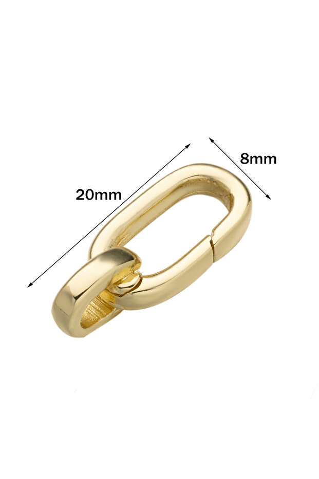 14K Gold 8X20mm 2pcs 14K18K Gold Filled Oval Clasp Spring Claps Connector Carabiner Keychain for DIY