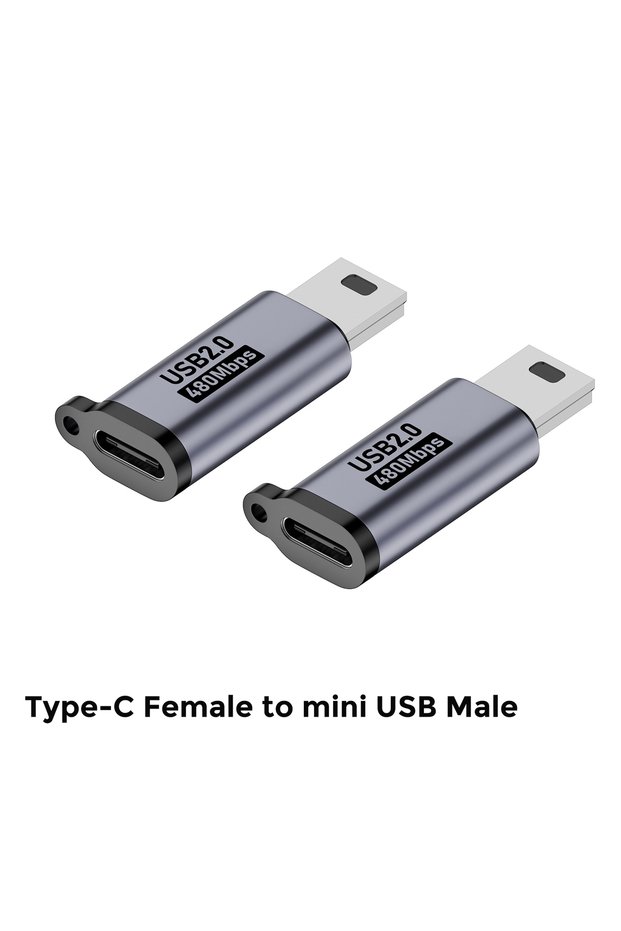 Type C to MiniUSB x2 Type C Female to Mini USB Male Adapter Micro USB to USB C Adapter 480Mbps Data