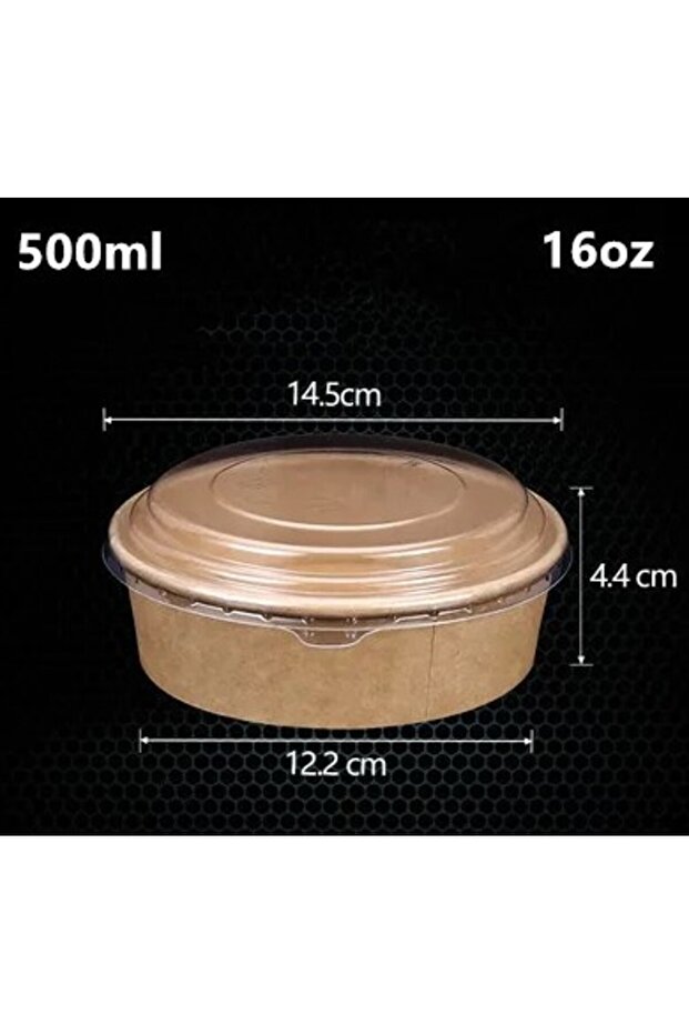 15pcs 500ml 15pcs Kraft Paper Bowls Cups Fruit Salad Bowl Kraft Containers Salad Food Prep Kraft Box