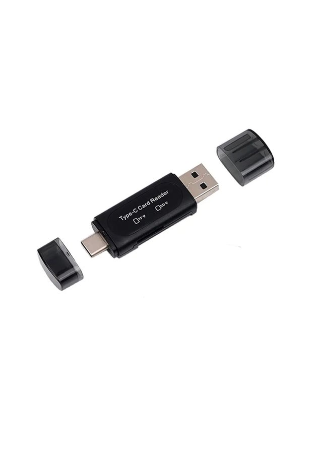 قارئ بطاقات USB نوع C أسود 4 في 1 متعدد الوظائف للتخزين الخارجي مع ذاكرة قابلة للتمدد