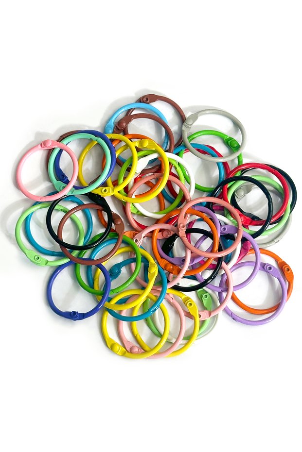 50Pcs 50Pcs Color Binder Rings Metal Rings for Index Cards Book Rings Flashcard Rings Key Rings Loos